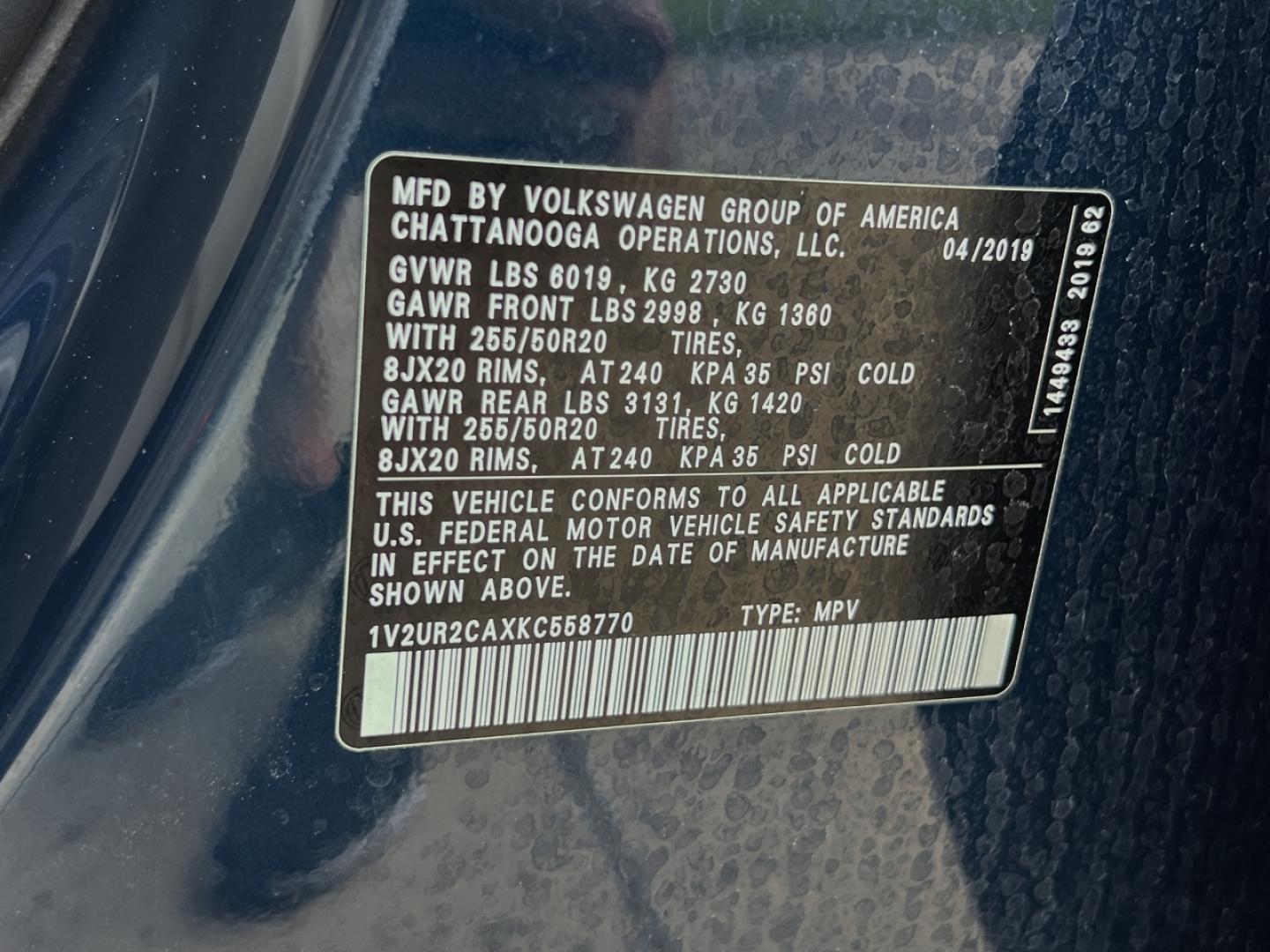 2019 BLUE /Tan Leather Volkswagen Atlas V6 SE w/Technology AWD (1V2UR2CAXKC) with an 3.6L V6 engine, Automatic transmission, located at 506 S. Kingshighway, Cape Girardeau, MO, 63703, (573) 235-5000, 37.294991, -89.553635 - 2019 Volkswagen Atlas SE 1-Owner 101xxx miles All Wheel Drive 3.6L V6 Automatic Leather 3rd Row Backup Camera Bluetooth Remote Start Cruise Power Windows/Locks/Mirrors We have financing available and we accept trades! Fill out a credit application on our website or come by today! If yo - Photo#42