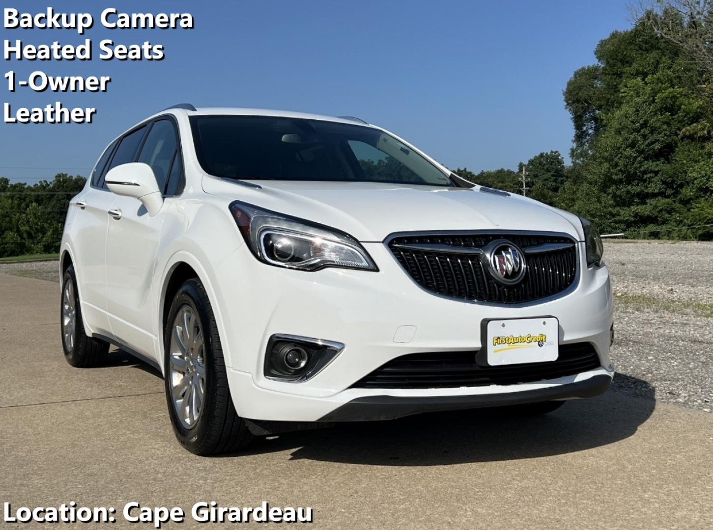 2020 WHITE /Gray Leather Buick Envision Essence AWD (LRBFXCSA0LD) with an 2.5L 4 Cyl. engine, Automatic transmission, located at 506 S. Kingshighway, Cape Girardeau, MO, 63703, (573) 235-5000, 37.294991, -89.553635 - 2020 Buick Envision Essence 1-Owner Only 48xxx miles Front Wheel Drive 2.5L 4 Cyl. Automatic Leather Backup Camera Power/Heated Seats Heated Rear Seats Heated Steering Wheel Bluetooth Remote Start Cruise Power Windows/Locks/Mirrors We have financing available and we accept trades! Fil - Photo#0