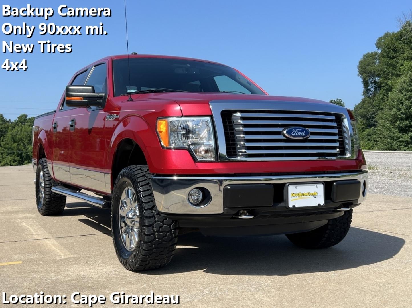 2011 MAROON /Gray Cloth Ford F-150 XLT SuperCrew 5.5-ft. Bed 4WD (1FTFW1EFXBK) with an 5.0L V8 engine, Automatic transmission, located at 506 S. Kingshighway, Cape Girardeau, MO, 63703, (573) 235-5000, 37.294991, -89.553635 - 2011 Ford F-150 XLT Only 90xxx miles 4x4 5.0L V8 Automatic New Tires Backup Camera Power Driver Seat Bluetooth Cruise Power Windows/Locks/Mirrors We have financing available and we accept trades! Fill out a credit application on our website or come by today! If you have any questions, gi - Photo#0