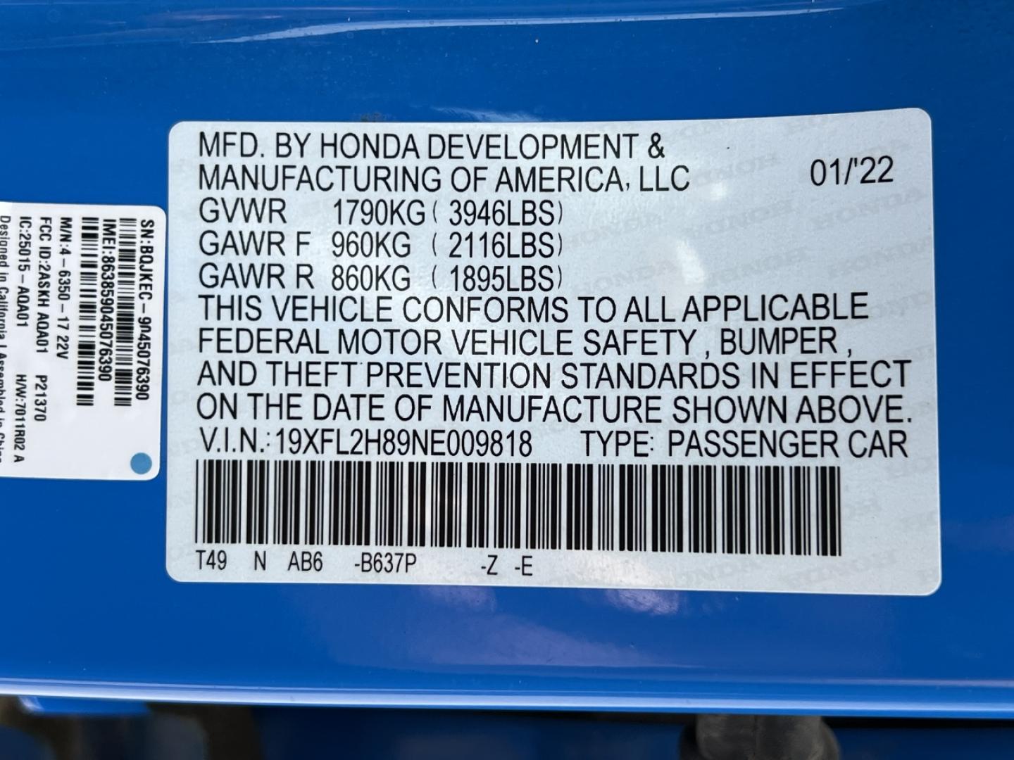 2022 BLUE /Black Cloth Honda Civic Sport Hatchback CVT (19XFL2H89NE) with an 2.0L 4 Cyl. TURBO engine, CVT transmission, located at 506 S. Kingshighway, Cape Girardeau, MO, 63703, (573) 235-5000, 37.294991, -89.553635 - 2022 Honda Civic Sport 103xxx miles Front Wheel Drive 2.0L 4 Cyl. Automatic New Tires Backup Camera Bluetooth Remote Start Cruise Power Windows/Locks/Mirrors We have financing available and we accept trades! Fill out a credit application on our website or come by today! If you have any q - Photo#40