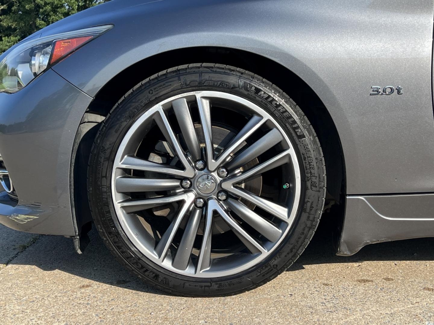 2017 GRAY /Black Leather Infiniti Q50 3.0t Premium (JN1EV7AP9HM) with an 3.0L V6 TURBO engine, Automatic transmission, located at 506 S. Kingshighway, Cape Girardeau, MO, 63703, (573) 235-5000, 37.294991, -89.553635 - 2017 Infiniti Q50 3.0T Premium 102xxx miles Rear Wheel Drive 3.0L V6 Automatic Leather Navigation Power/Heated Seats Backup Camera Sunroof Bluetooth Remote Start Cruise Power Windows/Locks/Mirrors We have financing available and we accept trades! Fill out a credit application on our we - Photo#39