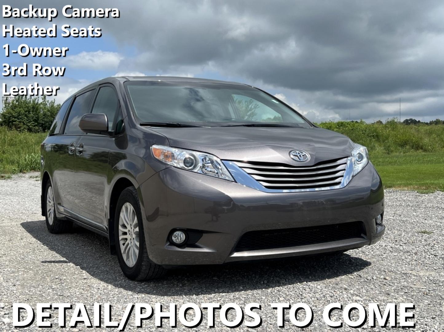 2015 GRAY /Gray Leather Toyota Sienna XLE FWD 8-Passenger V6 (5TDYK3DC3FS) with an 3.5L V6 engine, Automatic transmission, located at 2990 Old Orchard Rd., Jackson, MO, 63755, 37.354214, -89.612106 - We have financing available and we accept trades! Fill out a credit application on our website or come by today! If you have any questions, give us a call at (573) 204-7777 or visit our website at firstautocredit.com. - Photo#0
