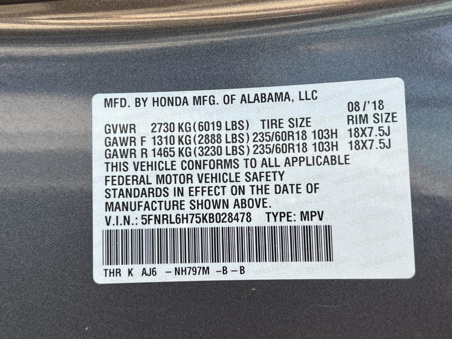 2019 GRAY /Gray Leather Honda Odyssey EX-L (5FNRL6H75KB) with an 3.5L V6 engine, Automatic transmission, located at 506 S. Kingshighway, Cape Girardeau, MO, 63703, (573) 235-5000, 37.294991, -89.553635 - 2019 Honda Odyssey EX-L 87xxx miles Front Wheel Drive 3.5L V6 Automatic Leather 3rd Row Navigation Rear Entertainment Power/Heated Seats Backup Camera Sunroof Bluetooth Remote Start Cruise Power Windows/Locks/Mirrors We have financing available and we accept trades! Fill out a credit - Photo#50